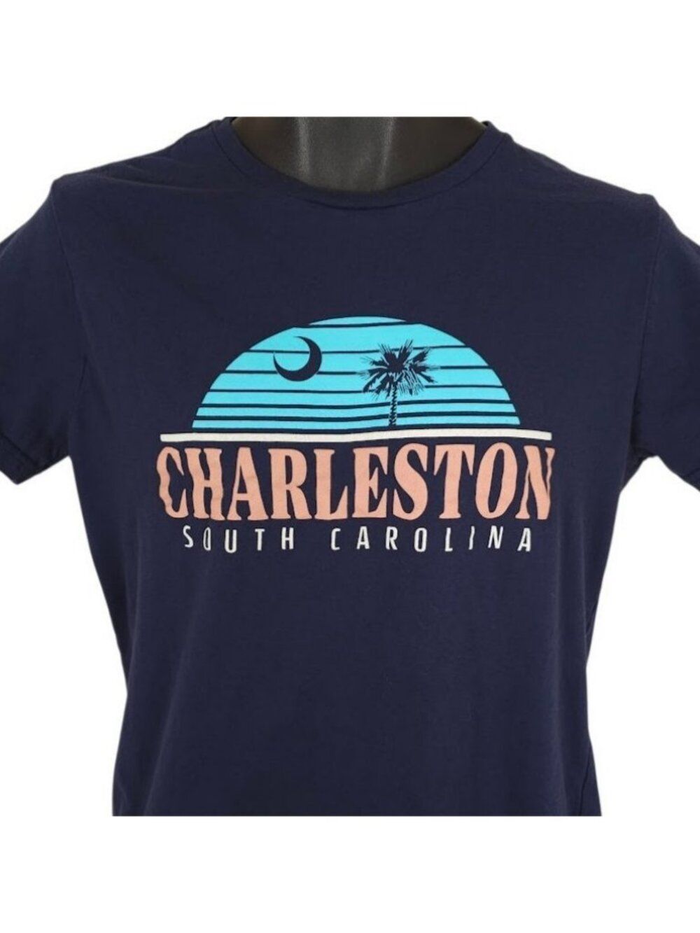 Charleston T Shirt Womens Size Large Blue South Carolina Travel Destination USA